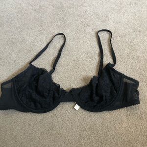 Aerie Delicate Black Lace Wired Bra Not Padded